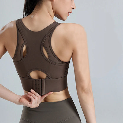 Plus Size High Impact Sports Bra for Women Shockproof Running Gym Yoga Fitness Top, Breathable Mesh Racerback Workout Bralette