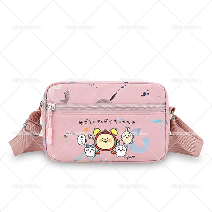 Cute Chiikawas Women Shoulder Waist Bag Kawaii Hachiware Usagi Fanny Pack Female Crossbody Bum Bag Canvas Chest Pack Phone Pouch