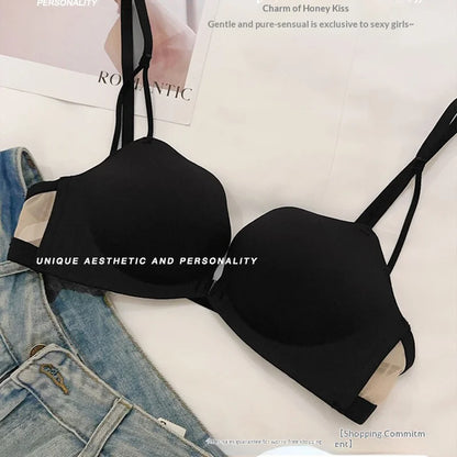 Front-Closure Backless Bra for Women: Small-Cup, Pushing-Up, Lifting, Seamless, Wire-Free, Breathable, And Comfortable