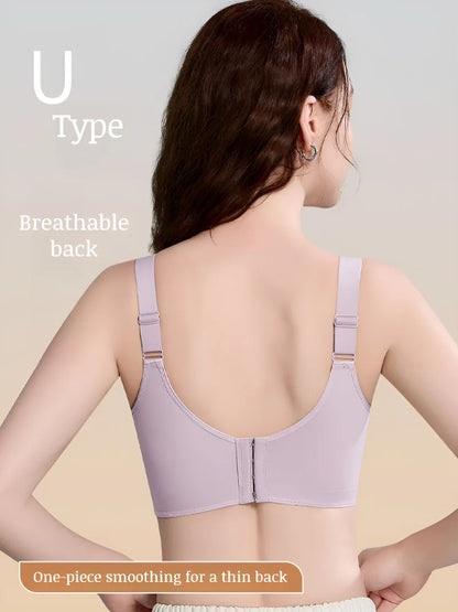 Brelira Bras For Women Full Coverage Minimizer Bra Anti-Sagging Side Smoothing Wireless Seamless Support Wide Band