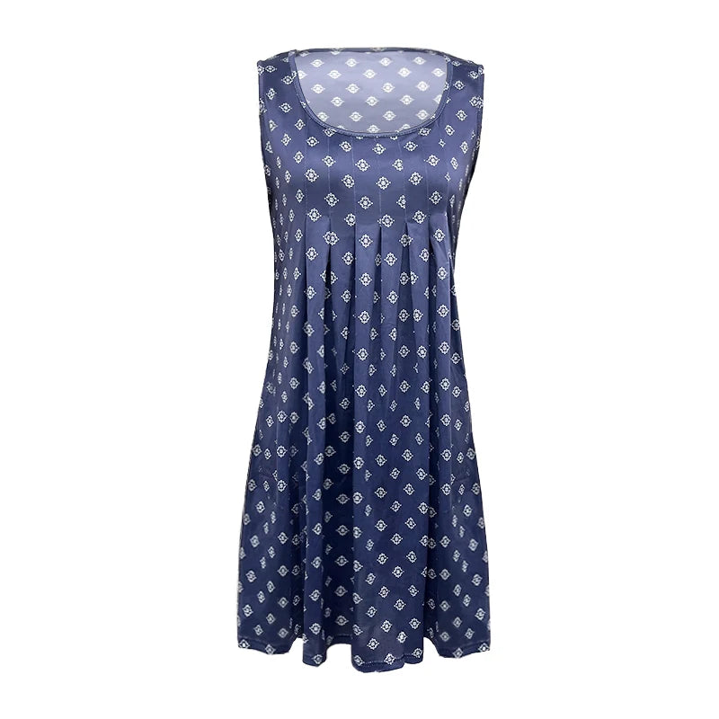 Women Plus Size Dress Purple Sleeveless Cami Dress Butterfly Print Pleated Front Loose Flowy Midi Dress Casual Beach Boho Daily