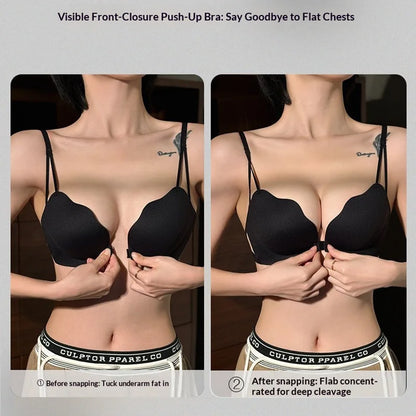 Front-Closure Backless Bra for Women: Small-Cup, Pushing-Up, Lifting, Seamless, Wire-Free, Breathable, And Comfortable