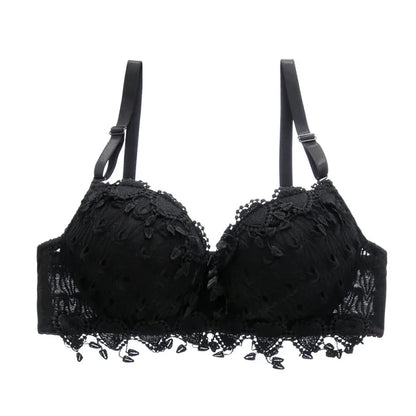 Women's Sexy Lace Gather Bra Plus Size Lace Bralette Breathable with Padded Underwire Unlined Bra Underwear