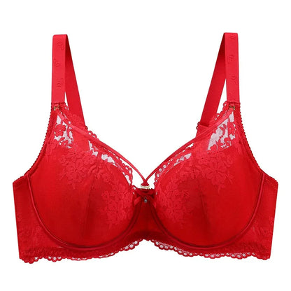 Plus Size Minimizer Bra for Women Lace Floral Non Padded Underwire Female Push Up Lingerie 34 36 38 40 42 44 46 48 50 52 C D E