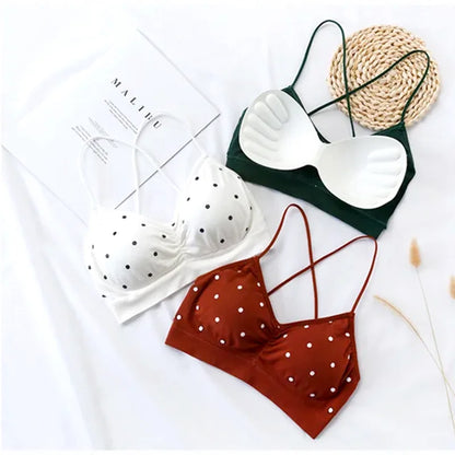 Women's Bra Push Up Bra Sports Bra For Women Seamless Sexy Lingerie Female Polka Dot Soft Fashion Underwear Women's Tube Top