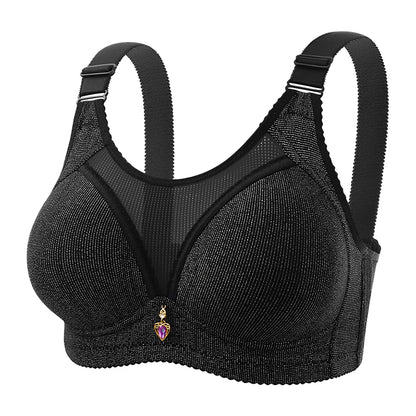 Bra for Women Comfortable Non-slip Push-up Sports Bra with Wide Shoulder Straps Chest Pad for Women Breathable Lingerie