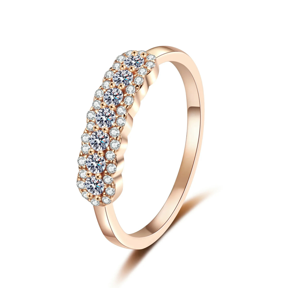 Luxury 0.37ct Moissanite 18k White Gold & Platinum PT950 Ring for Women High-Quality Shiny Wedding Jewelry