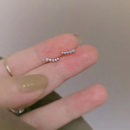 Cute Star Beads Tassel Stud Earrings Women Gold Plated Small Fresh Jewelry Zircon Earrings