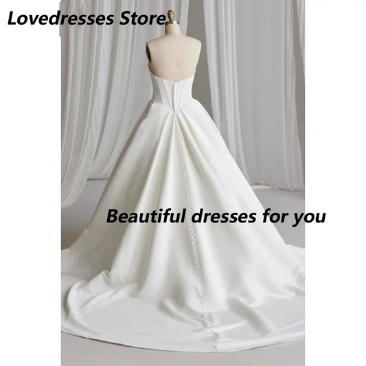 Amazing Wedding Dress Plus Size New Arrival V Neck  A Line Woman Bridal Gown Sweep Train Backless Bride Dresses Robe De Mariée