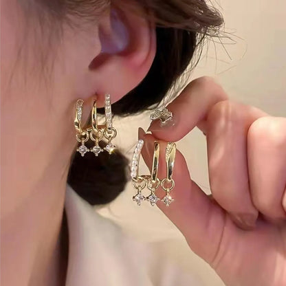 2026 New Women Earrings Alloy Gold Plated Orange Flower Drop Earrings Fashion Cute Sweet Jewelry For Daily Casual Party
