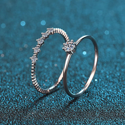 Luxury 18k White Gold High-quality Platinum Pt950 Ring for Women with 0.1ct Moissanite Cabochon Fine Jewelry Gift
