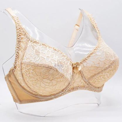 Plus Size Bras For Women Lace Bra Femme Transparent Large Brassiere Tops Underwear Sexy Lingerie C D DD E F Cup