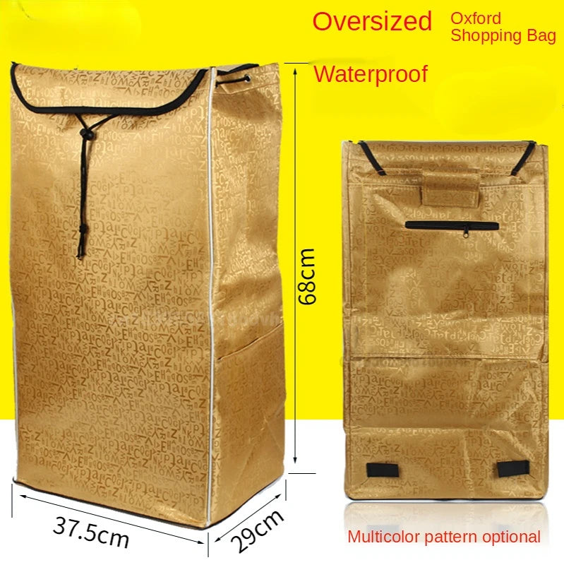 Shopping Bags for Trolley Cart Shopping Cart Woman Carrier Basket Trailer Portable Cart Large Storage Bags Foldable Handbag