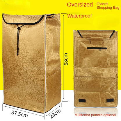 Shopping Bags for Trolley Cart Shopping Cart Woman Carrier Basket Trailer Portable Cart Large Storage Bags Foldable Handbag