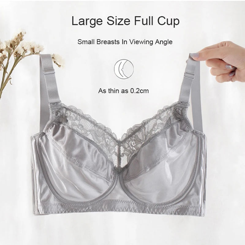 Women's Bra Large Sizes Push Up Bra Sexy Lace Thin Transparent Bras for Women Full Cup D E F G H Plus Size Bra Female Underwear