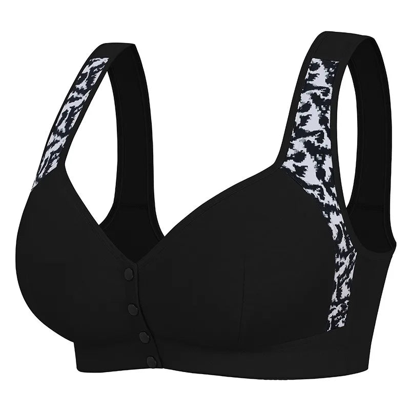Women Soft Comfortable Ultra-thin Breathable Plus Size Bra Fashionable Front Opening Comfortable No Steel Ring Vest Style Bra