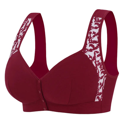 Women Soft Comfortable Ultra-thin Breathable Plus Size Bra Fashionable Front Opening Comfortable No Steel Ring Vest Style Bra