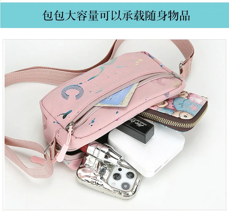 Cute Chiikawas Women Shoulder Waist Bag Kawaii Hachiware Usagi Fanny Pack Female Crossbody Bum Bag Canvas Chest Pack Phone Pouch