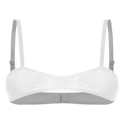 Womens Minimizer Bra 3/4 Coverage Non Padded Underwire Female Breathable See Through Sheer Mesh Bra Tops Mini Bralette Lingerie