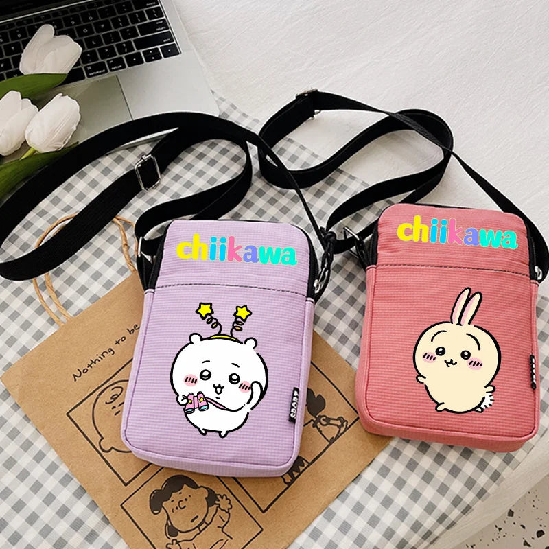 Nanka Chiisakute Kawaii Yatsu Zipper Handbag Wallet Purse Chiikawa Storage Candy Bag Hachiware Usagi Shoulder Bag Birthday Gift