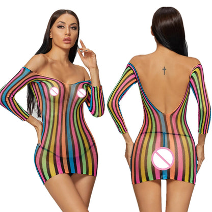 Sexy Lingerie Erotic Babydoll Dress Sexy Costumes Bodystocking Porno Underwear Intimates Plus Size Nightwear Women Mini Dress