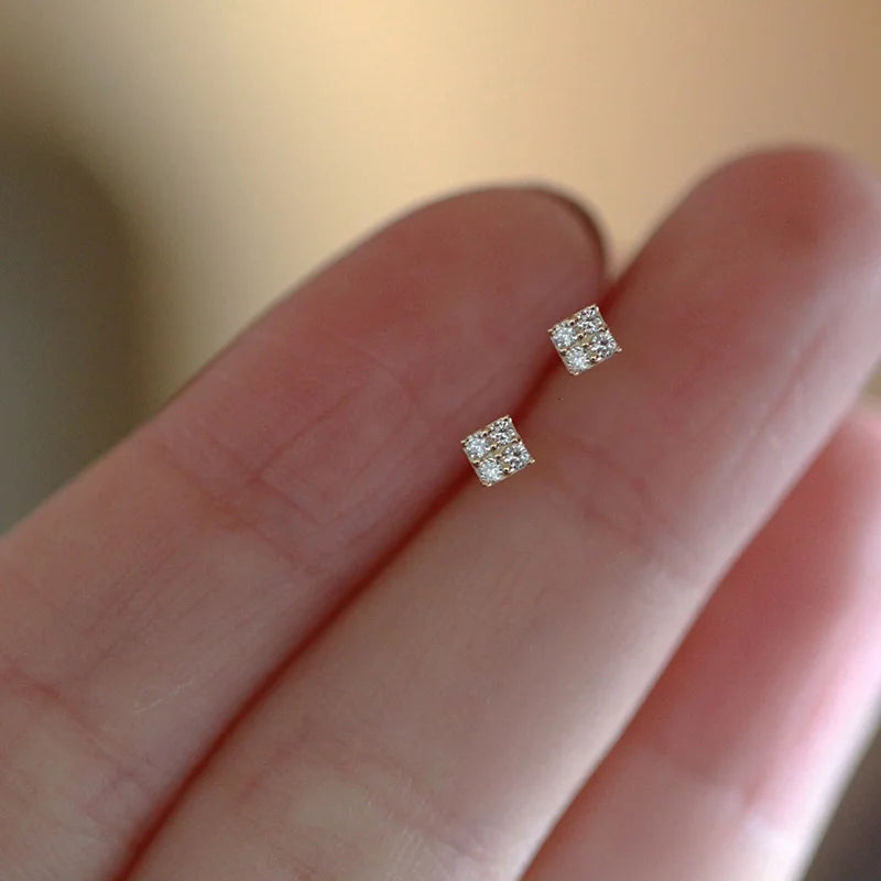 Cute Star Beads Tassel Stud Earrings Women Gold Plated Small Fresh Jewelry Zircon Earrings