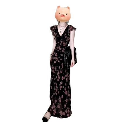 Bodycon Dresses Plus Size Dress Woman Y2K Harajuku E-Girl Preppy Cyber Gold Bandage Ruffled Plus-Size Workwear Sleeveless Silk
