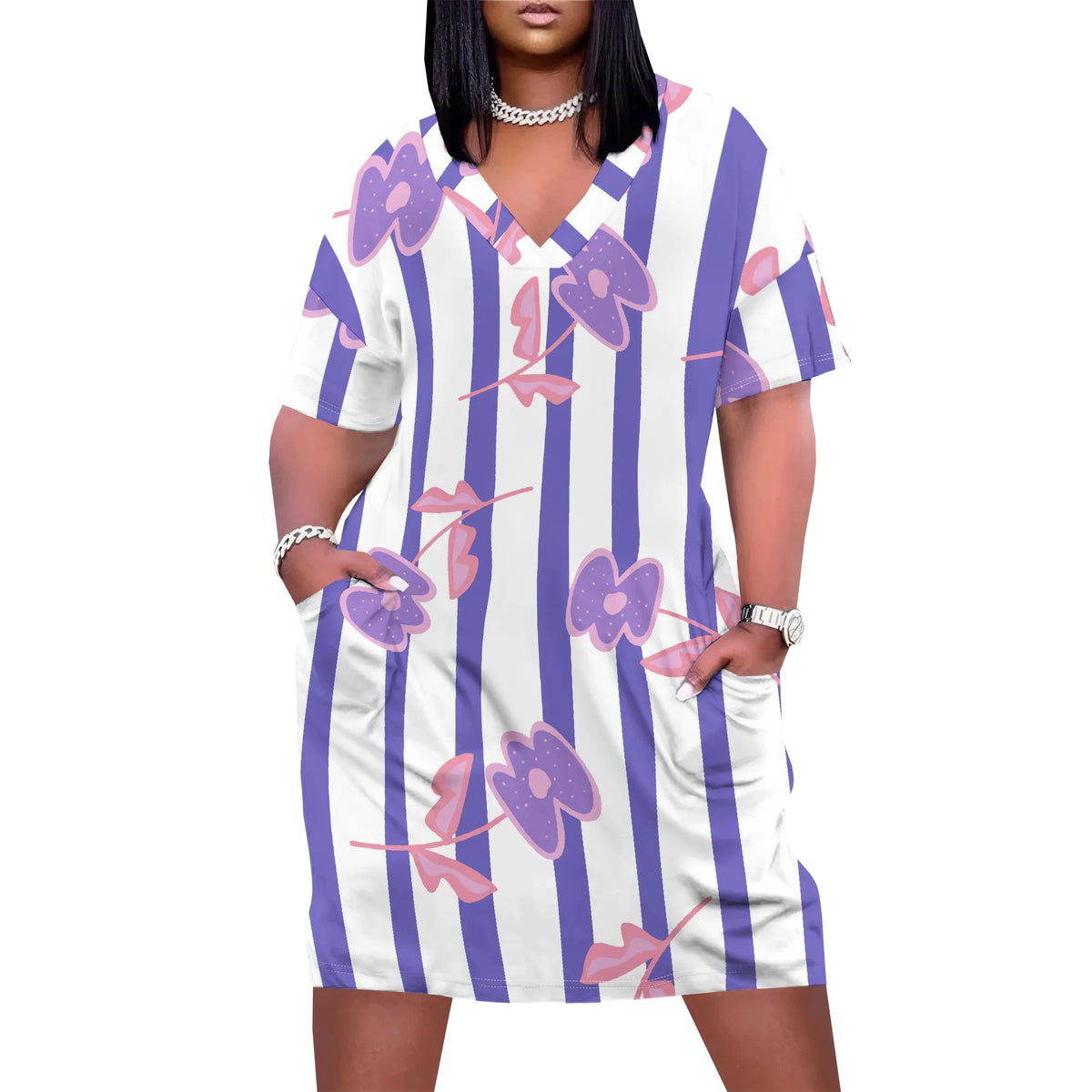 Womens Plus Size African Print Dresses Sexy Casual T-Shirt Dresses Oversized Baggy Summer Sundress