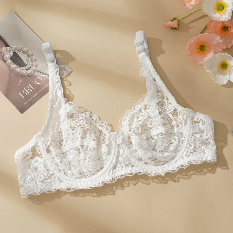 Plus Size Thin Lace Push Up Bras 8 Colors 34-40 B/C Cup Hollow Out Bra Women Soft Breathable Lingerie
