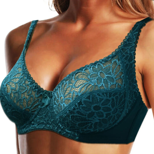 Plus Size Bras For Women Lace Bra Femme Transparent Large Brassiere Tops Underwear Sexy Lingerie C D DD E F Cup