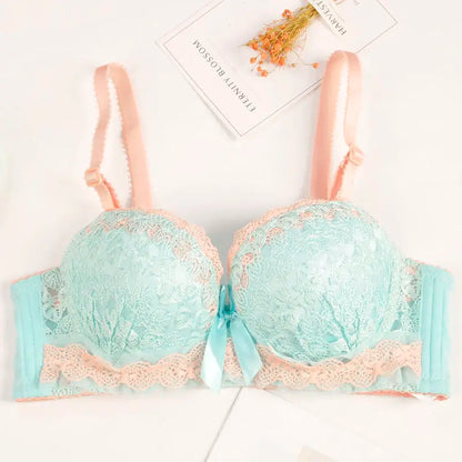 New Bra Woman Underwear Push Up Bra Lingerie Unlined Lace Bra Women Sexy Female Back Closure Lolita Brassiere 3/4 Cup Bra