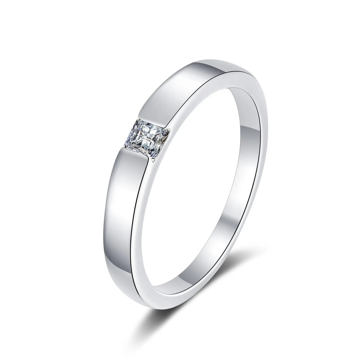 Platinum Pt950 Sparkling 0.3ct Moissanite Ring for Women & Men in 18k White Gold - Perfect Jewelry Gift
