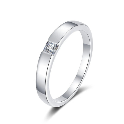 Platinum Pt950 Sparkling 0.3ct Moissanite Ring for Women & Men in 18k White Gold - Perfect Jewelry Gift