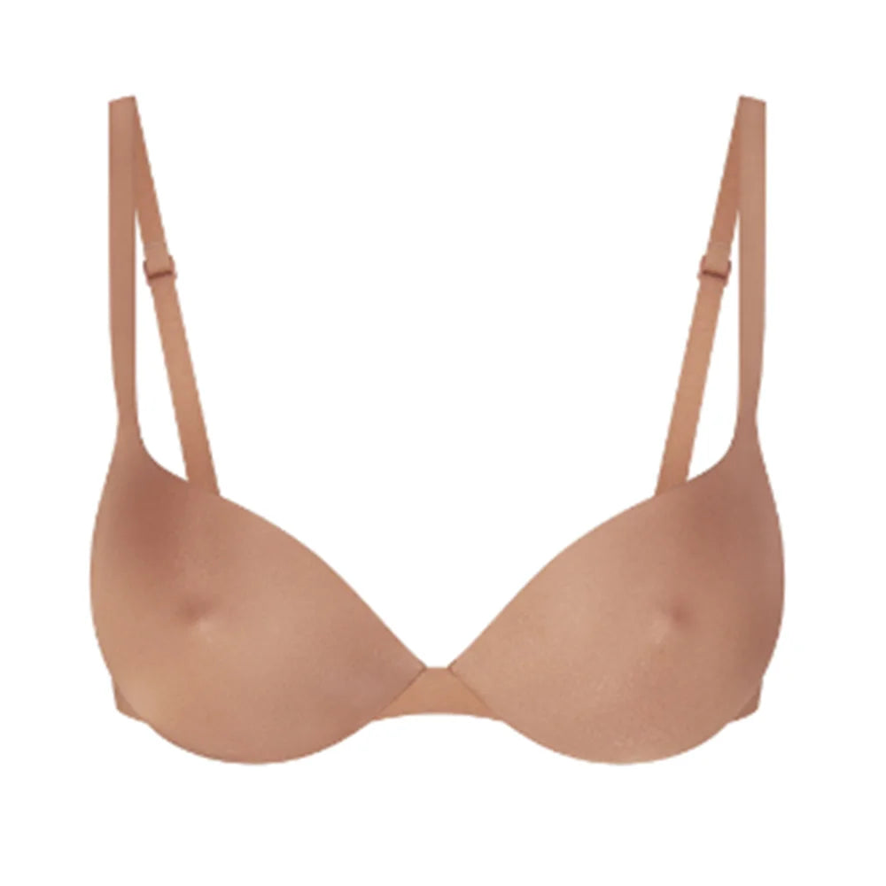 Women Push Up Bra Simple Underwear Seamless Bras with Adjustable Straps Underwire Support Comfort Invisible for All-Day Wear