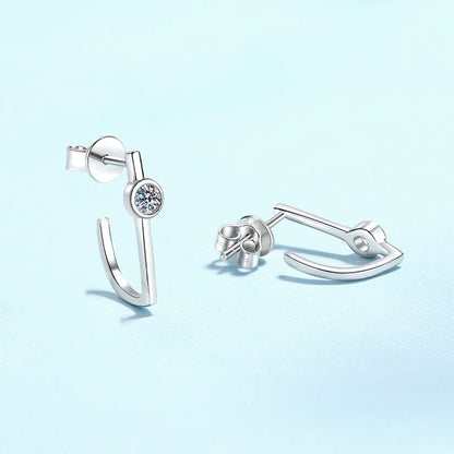 Girl Birthday Gift 18K White Gold Wedding Earrings 0.2CT Moissanite Diamond Women PT950 Platinum Valentine's Day Fine Jewelry