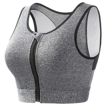 Plus Size Sports Bra Front Closure Longline Bras Padded Workout Crop Tank Top for Running Workout Gym Yoga Vest