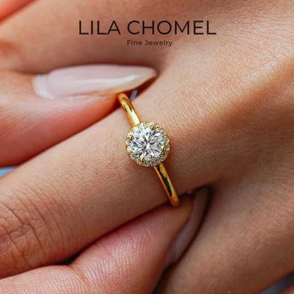 Girl Birthday Gift 18K Gold Valentine's Day Rings 0.5CT Moissanite Diamond Women Wedding Band Lover Engagement Lady Fine Jewelry