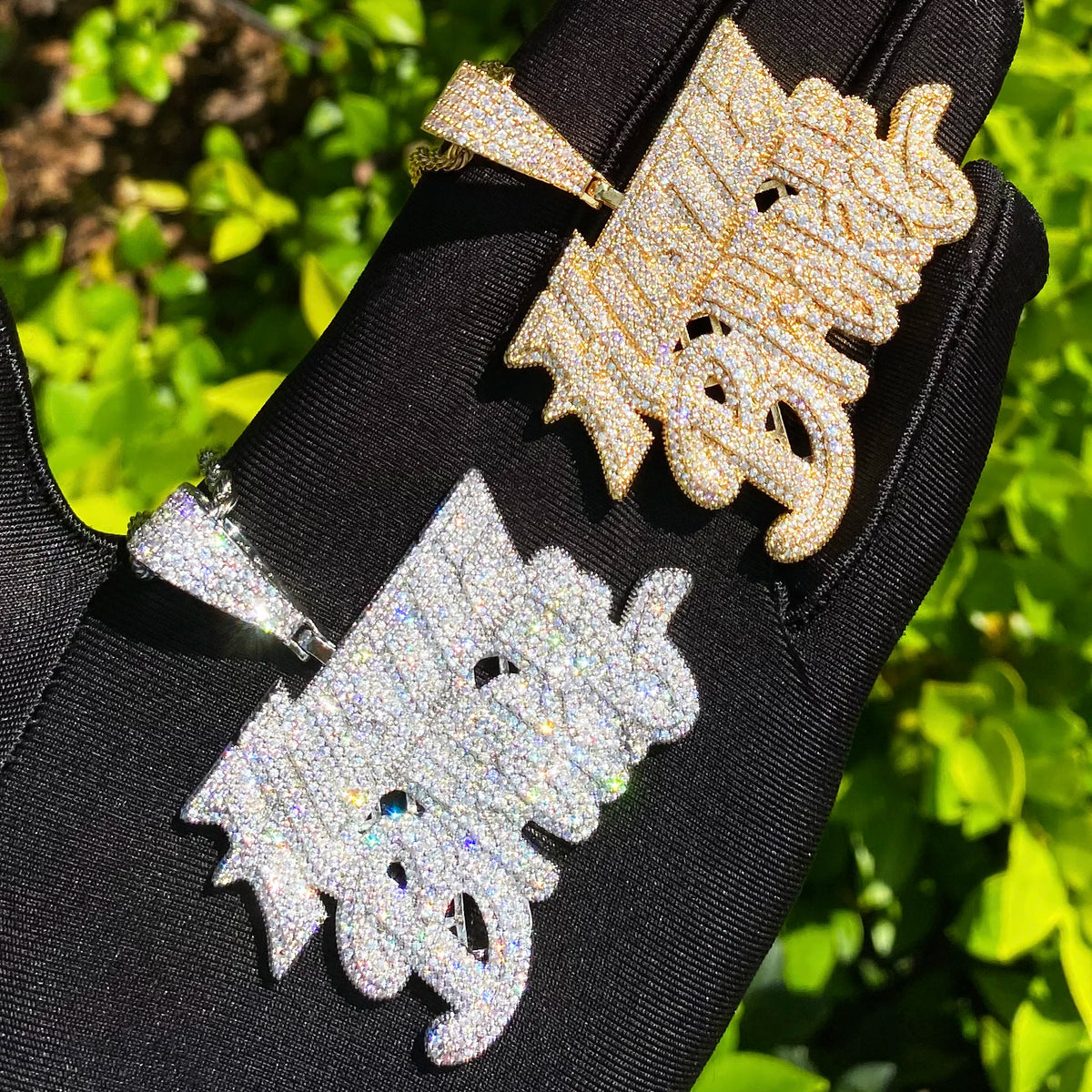 Aokaishen Iced Out Hustle Or Be Broke Necklace Pendant for Men Prong Setting Real Gold Plated Hip Hop Jewelry