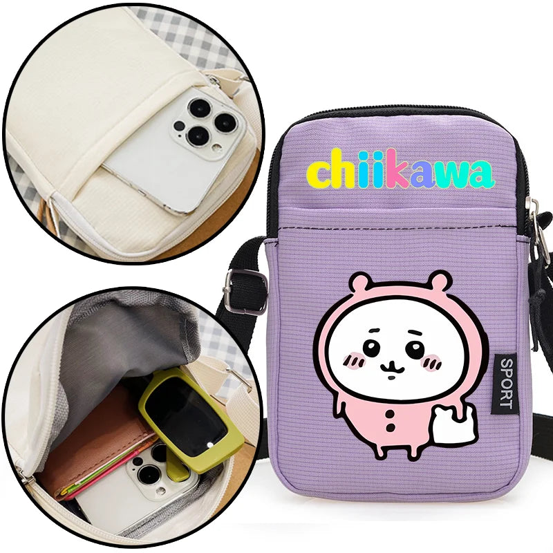 Nanka Chiisakute Kawaii Yatsu Zipper Handbag Wallet Purse Chiikawa Storage Candy Bag Hachiware Usagi Shoulder Bag Birthday Gift