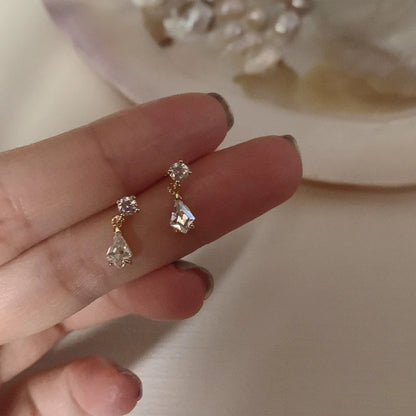 Cute Star Beads Tassel Stud Earrings Women Gold Plated Small Fresh Jewelry Zircon Earrings