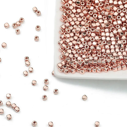 100~400pcs 3mm Square Beads CCB Material Gold Silver Plated Loose Spacer For Jewelry Making Accessories DIY Necklace Bracelets