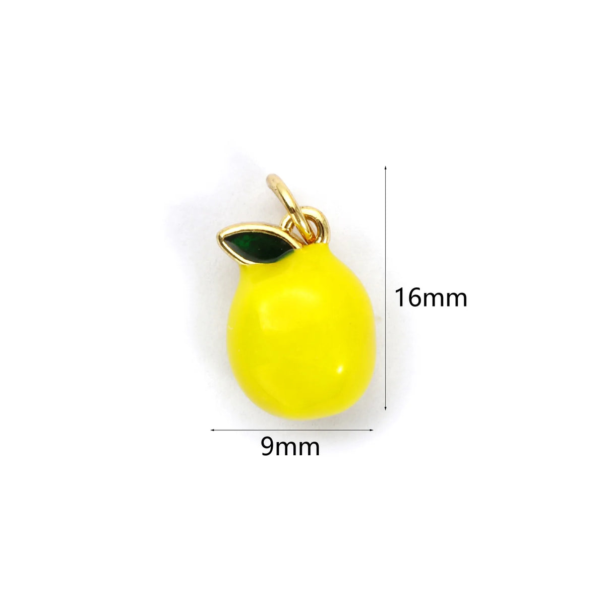 2pcs 3d Fruit Brass Charm 18k Gold Plated Enamel Lemon Pear Persimmon Tangerine Pendant Diy Findings For Jewelry Necklace Making