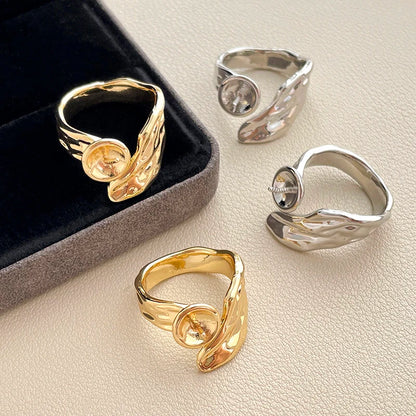 3 Pieces  Brass Plated with Genuine Gold  Baroque  Irregular  Ring Holder  DIY Makes Fashionable Jewelry Accessories Materials