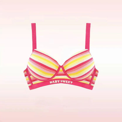 Sexy Bra for Women Tops Dopamine Rainbow Girl Seamless Bra Steel Ring Free Underwear Lingerie Bralette
