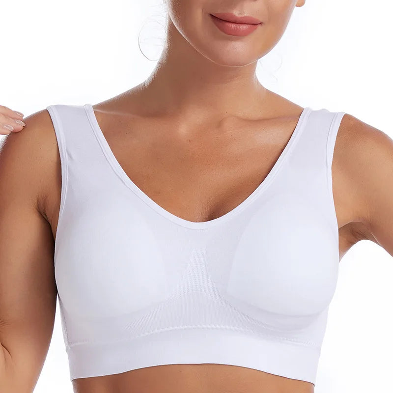 Women Bra Plus Size Seamless Brassiere Breathable Wire Free Bralette Underwear Comfortable Active Padded Brassiere Crop Top