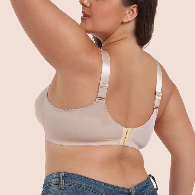 Plus Size Bra Ultra Thin Wire-Free Wide Comfort Shoulder Straps for Large Chest Full Coverage  Lace Bralette Breathable Wear
