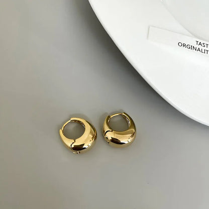 Gold SIlver Color Knot Hoop Earring For Women Shiny Plating Trendy Earring Stud Cute Daily Wear Jewelry