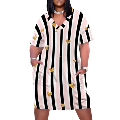 Womens Plus Size African Print Dresses Sexy Casual T-Shirt Dresses Oversized Baggy Summer Sundress