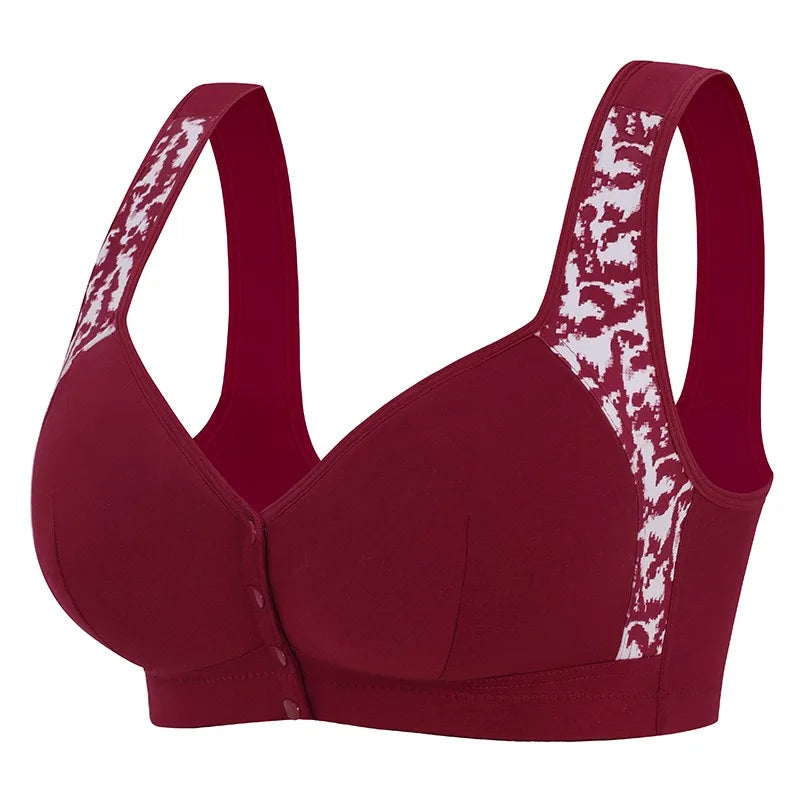 Women Soft Comfortable Ultra-thin Breathable Plus Size Bra Fashionable Front Opening Comfortable No Steel Ring Vest Style Bra