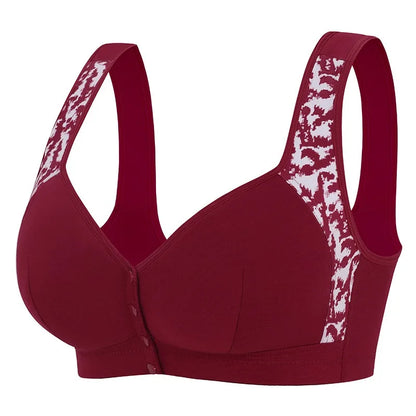Women Soft Comfortable Ultra-thin Breathable Plus Size Bra Fashionable Front Opening Comfortable No Steel Ring Vest Style Bra